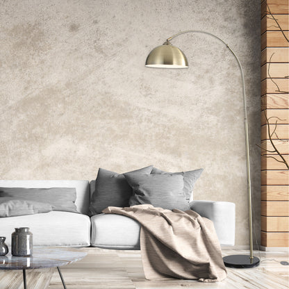 Arc Floor Lamp with Marble Base - Marmo Antique Brass