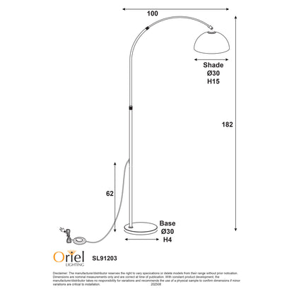 Arc Floor Lamp with Marble Base - Marmo Black