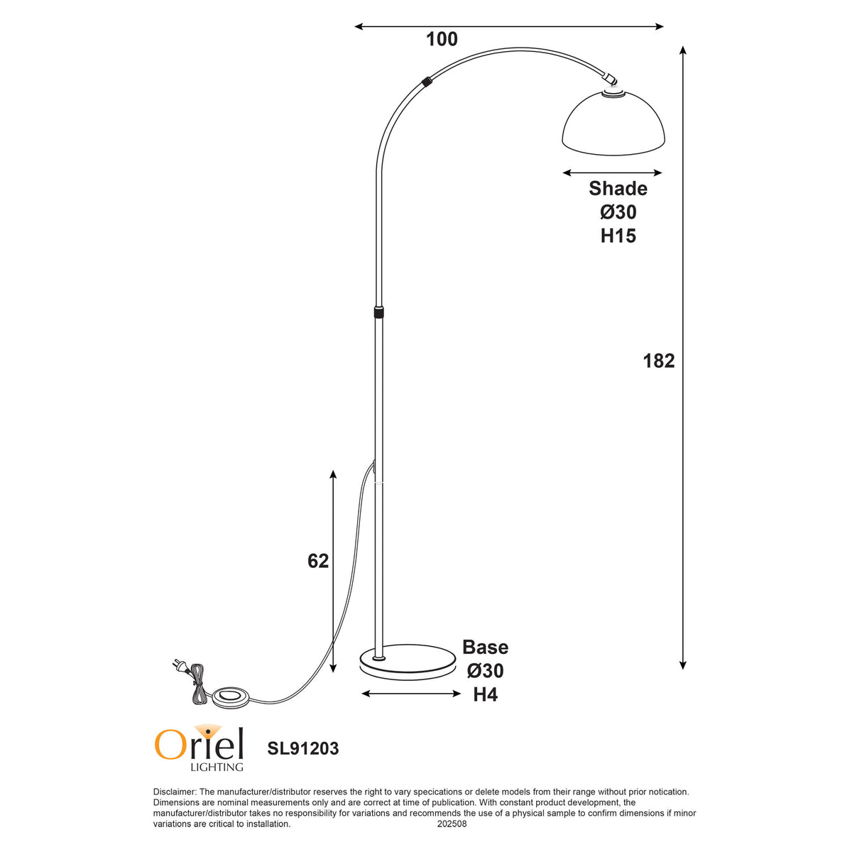 Arc Floor Lamp with Marble Base - Marmo Antique Brass