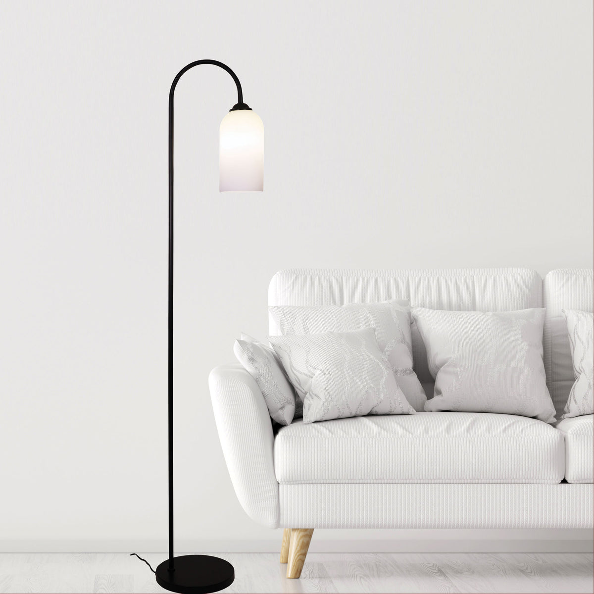 Opal Matt Glass Floor Lamp - Arlington Floor