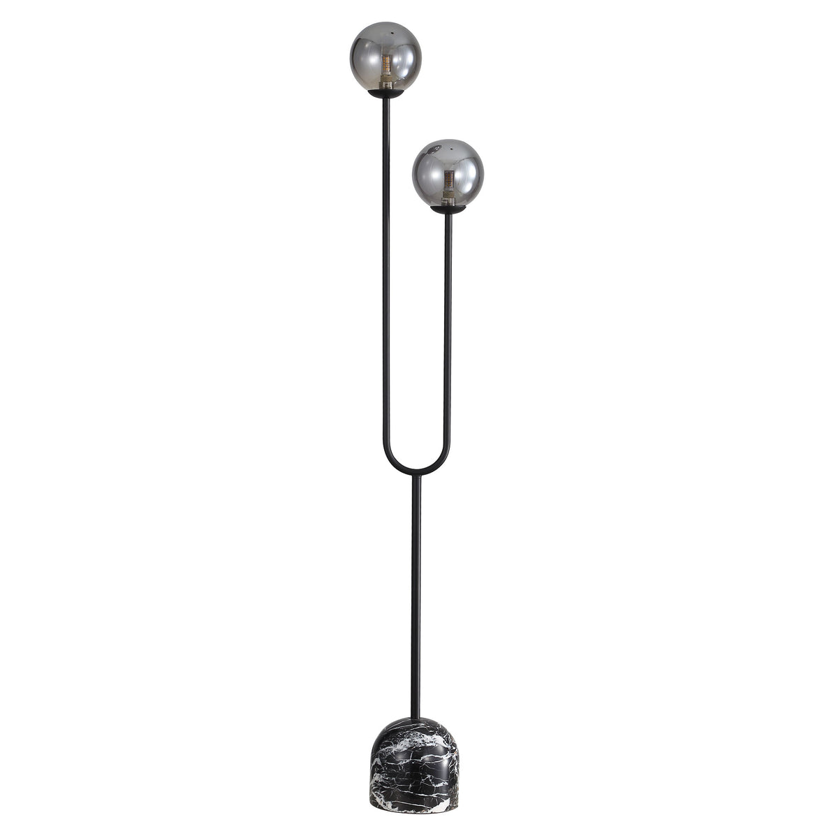Decorative Floor Lamp with Smoke Glass Spheres - Tropez Black