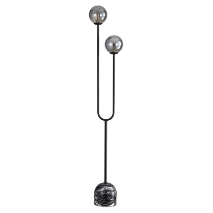 Decorative Floor Lamp with Smoke Glass Spheres - Tropez Black