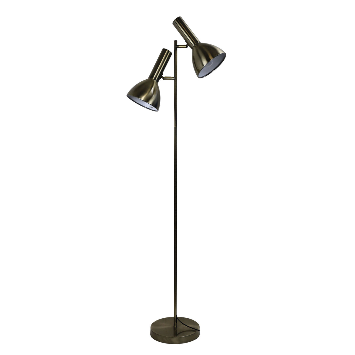 Mid-Century Twin Floor Lamp Antique Brass - Vespa Antique Brass