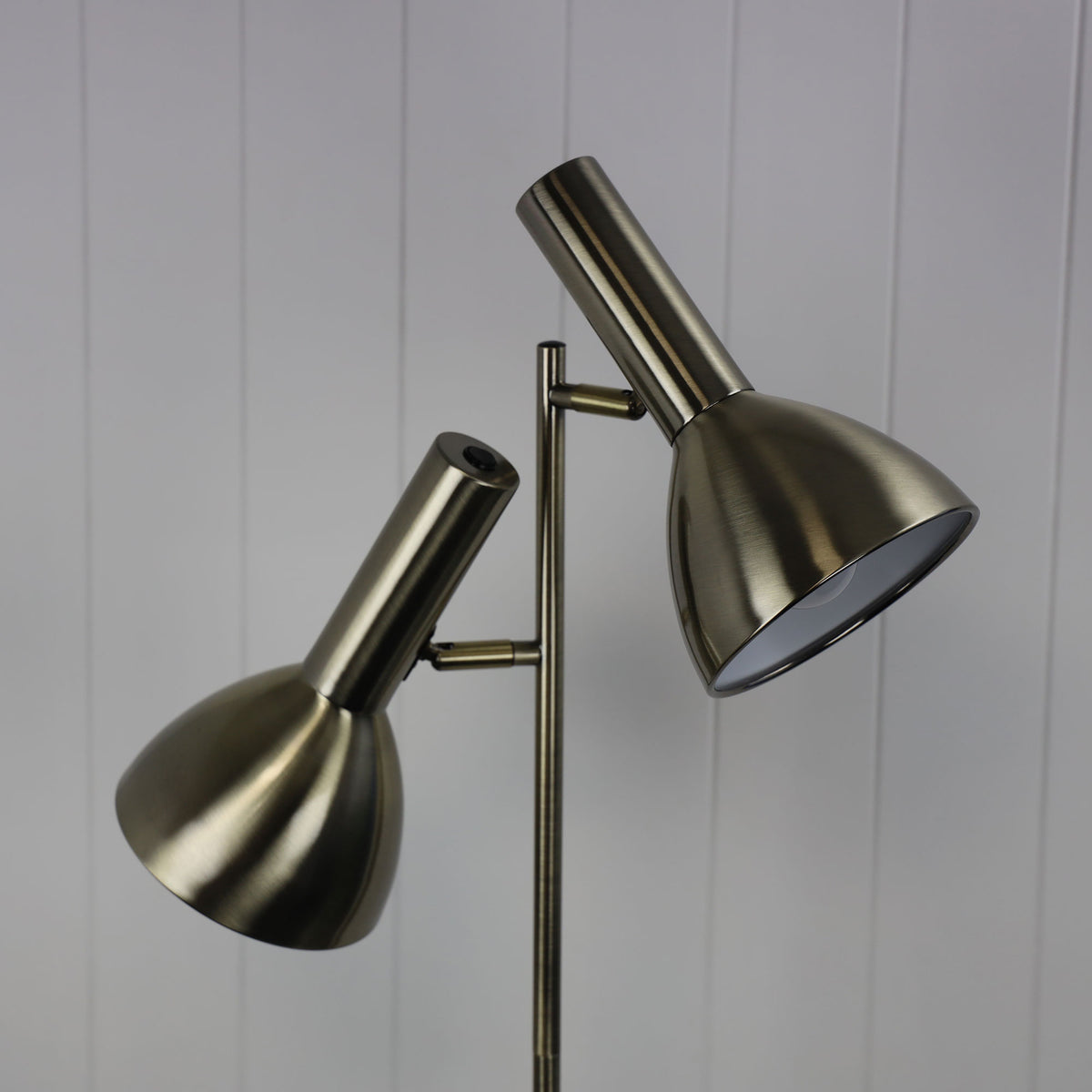 Mid-Century Twin Floor Lamp Antique Brass - Vespa Antique Brass