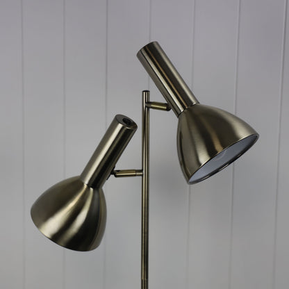 Mid-Century Twin Floor Lamp Antique Brass - Vespa Antique Brass