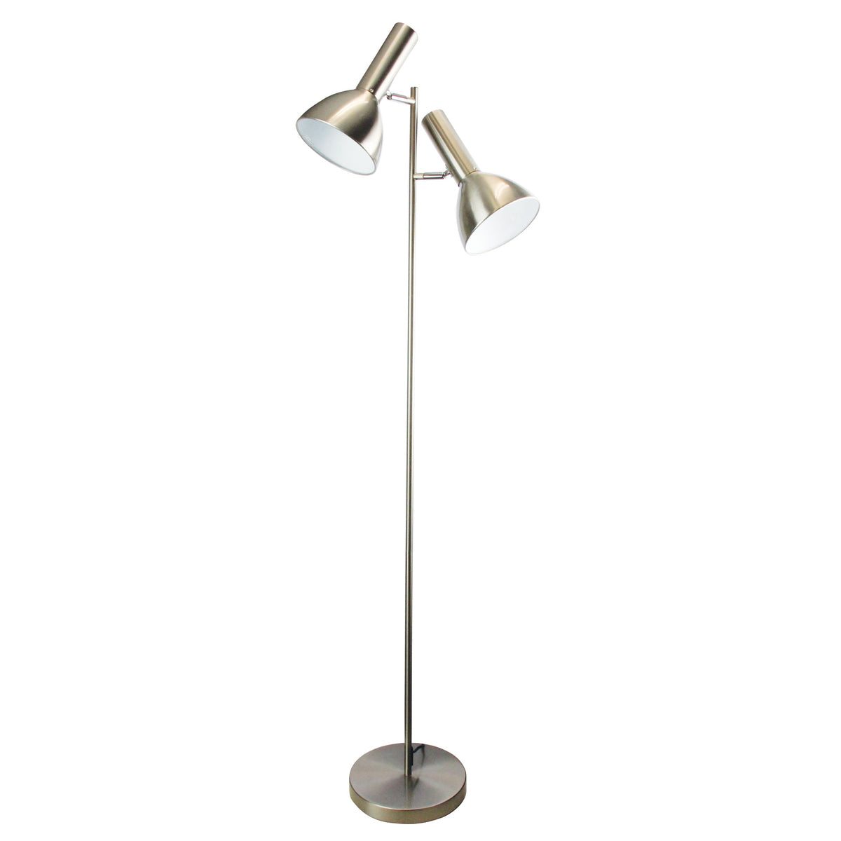Mid-Century Twin Floor Lamp Brushed Chrome - Vespa Brushed Chrome