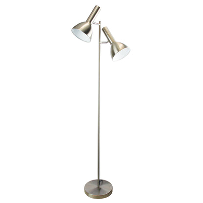 Mid-Century Twin Floor Lamp Brushed Chrome - Vespa Brushed Chrome