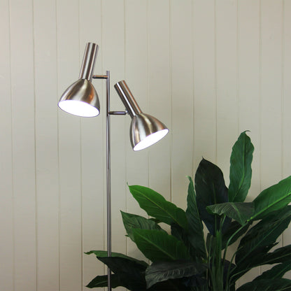 Mid-Century Twin Floor Lamp Brushed Chrome - Vespa Brushed Chrome