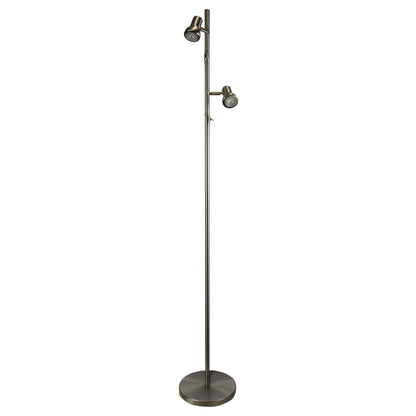 Twin Adjustable Floor Lamp - Daxam LED Antique Brass