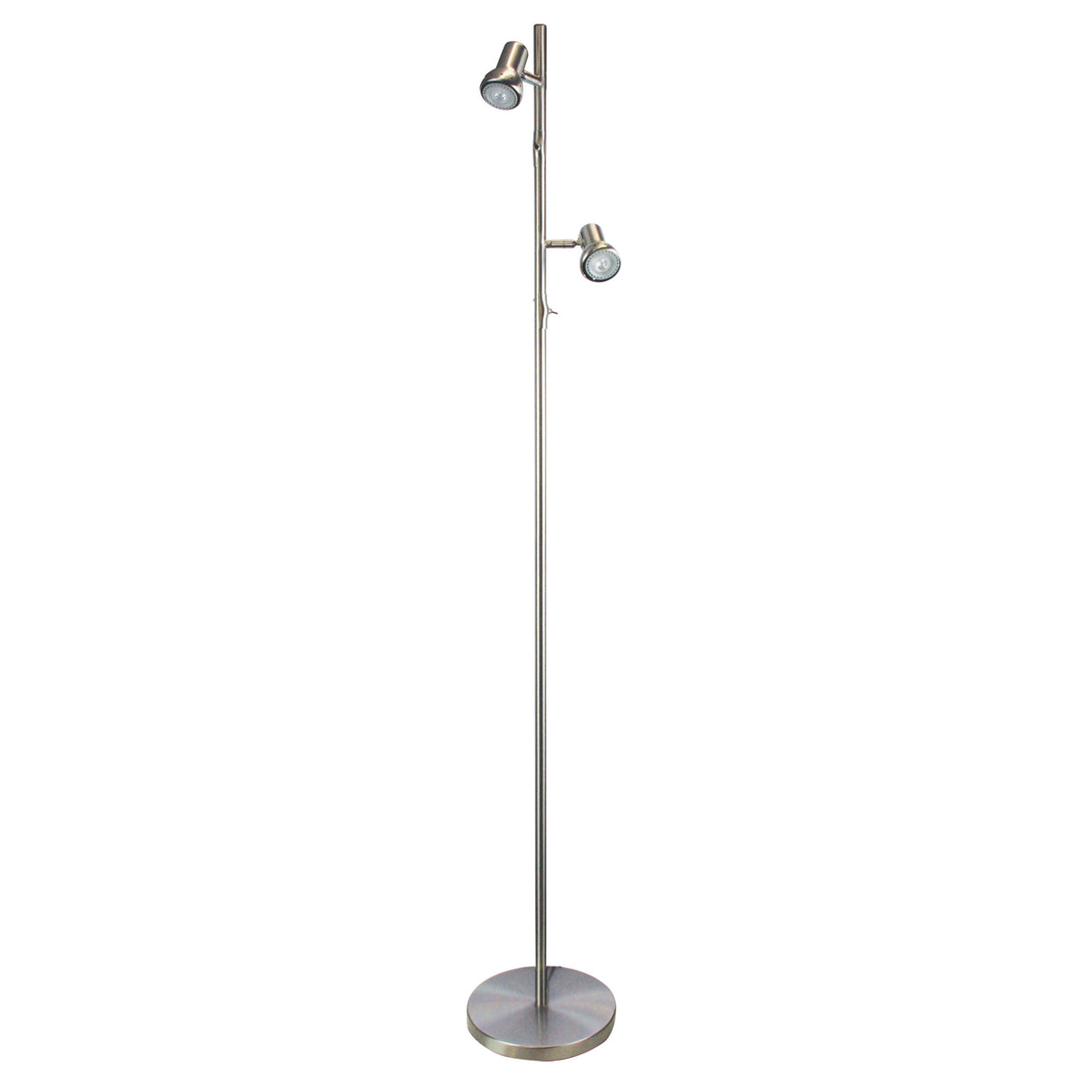 Twin Adjustable Floor Lamp - Daxam LED Brushed Chrome