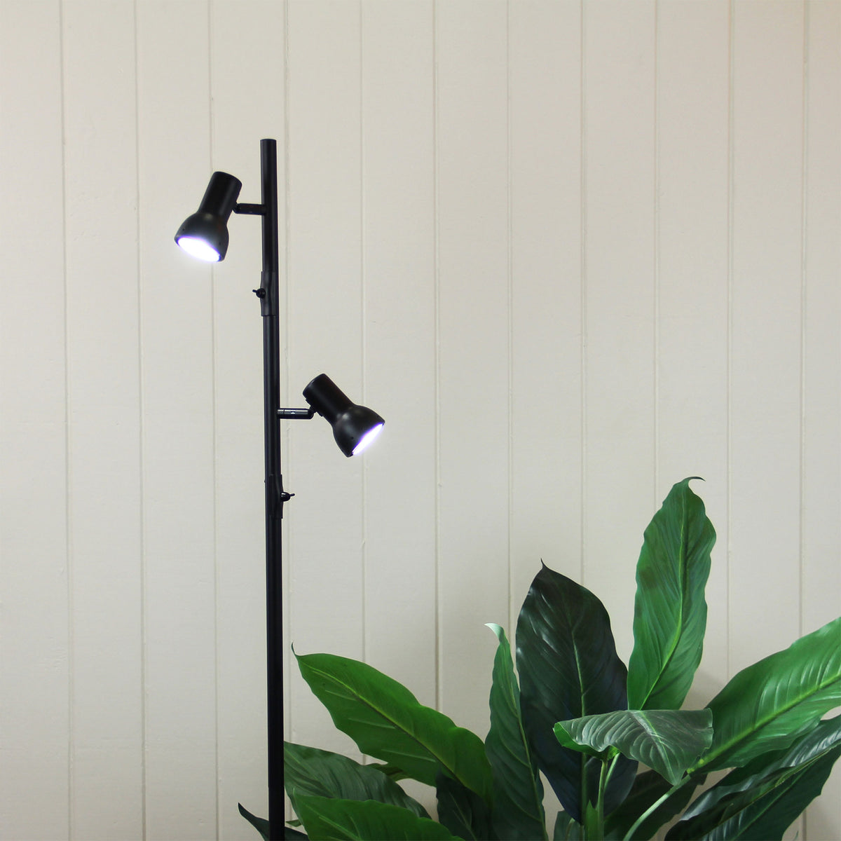 Twin Adjustable Floor Lamp - Daxam LED Black