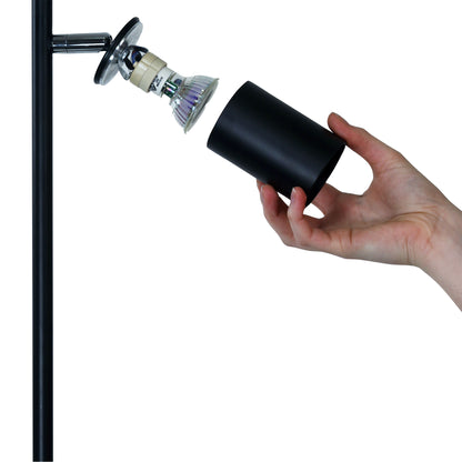 Adjustable Twin Floor Lamp Black - Ponte Floor Black