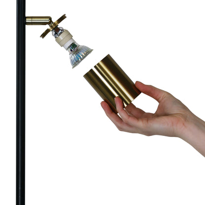 Desk Lamp Black and Satin Brass - Ponte Desk Bk/sb