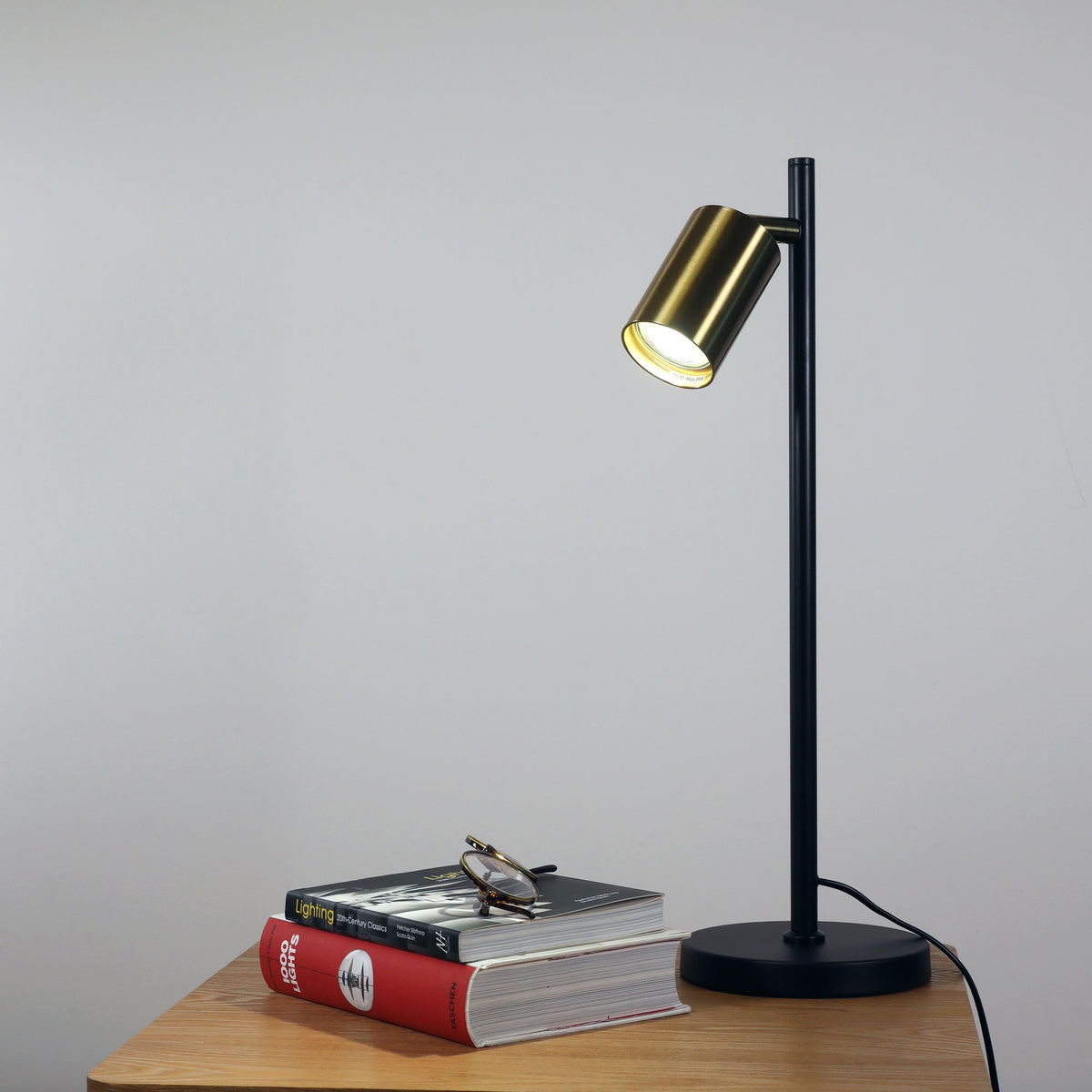 Desk Lamp Black and Satin Brass - Ponte Desk Bk/sb