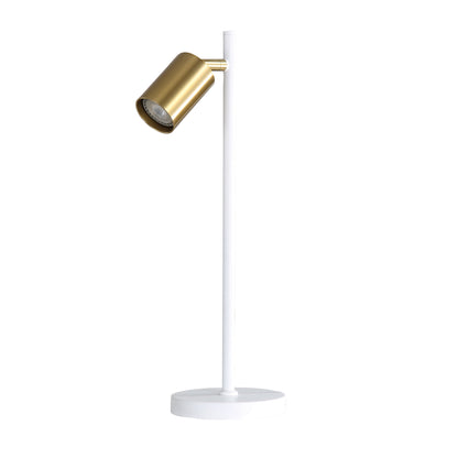Desk Lamp White and Satin Brass - Ponte Desk Wh/sb