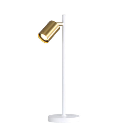Desk Lamp White and Satin Brass - Ponte Desk Wh/sb