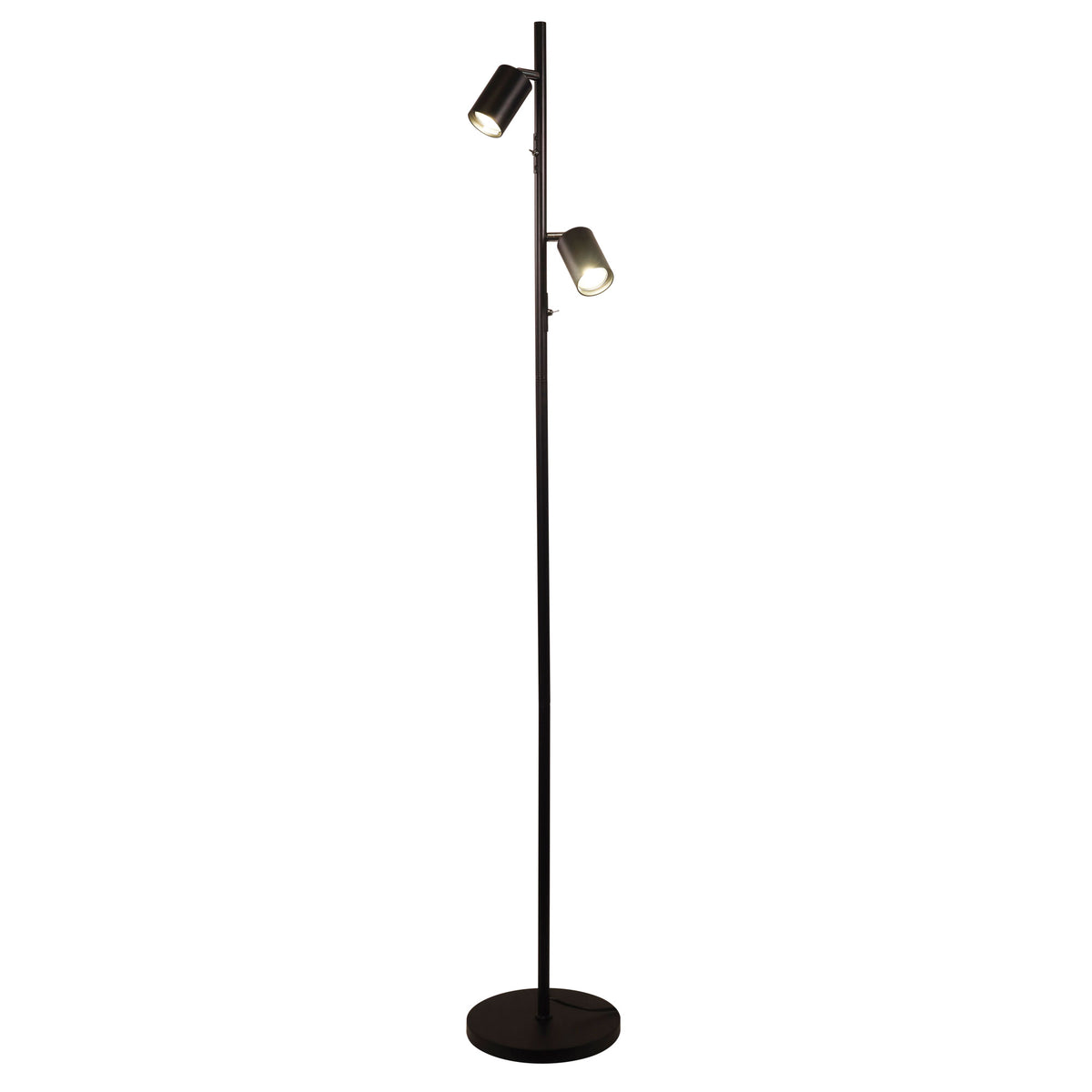 Adjustable Twin Floor Lamp Black - Ponte Floor Black