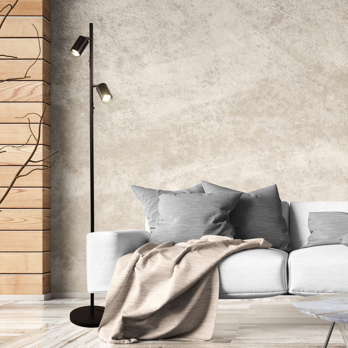 Adjustable Twin Floor Lamp Black - Ponte Floor Black