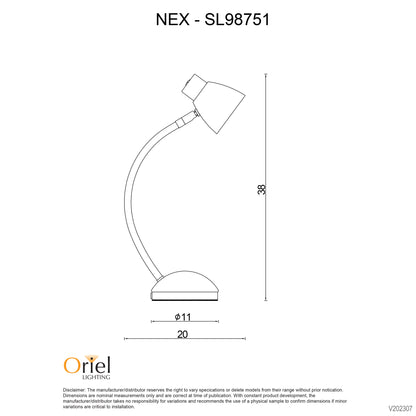 On-Off Brushed Chrome Touch Lamp - Nex Brushed Chrome