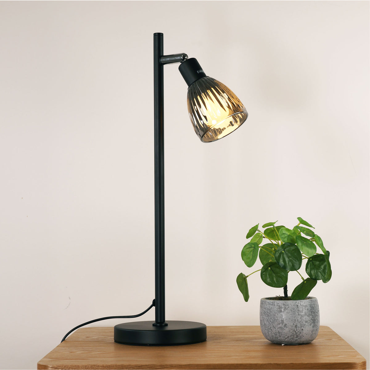 Smoked Glass Task Lamp - Alma Table Lamp