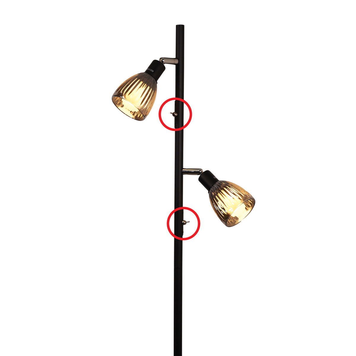Smoked Glass Task Lamp - Alma Twin Floor