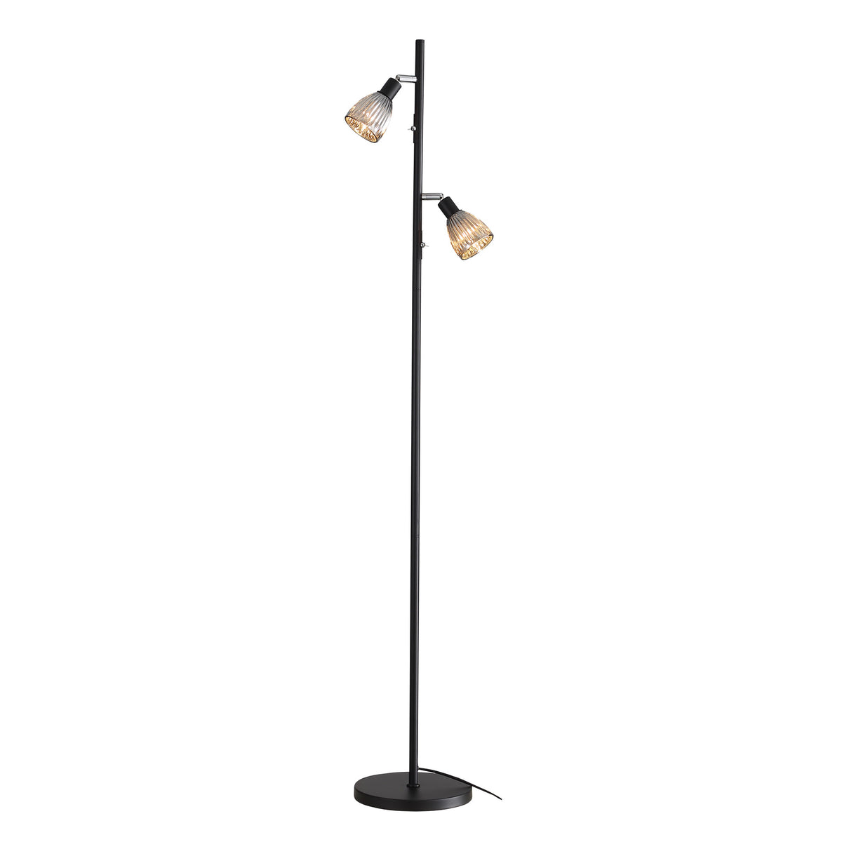 Smoked Glass Task Lamp - Alma Twin Floor