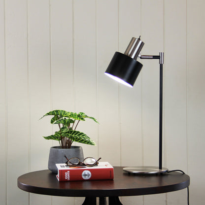 Mid-Century Task Lamp Black and Brushed Chrome - Ari Desk Bc