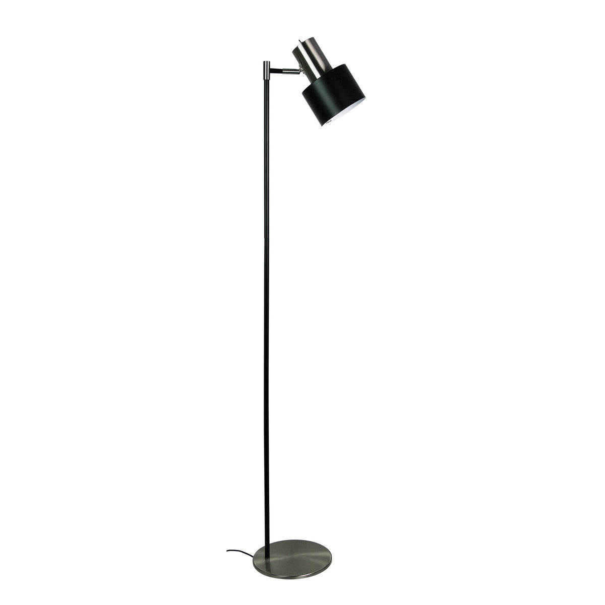 Mid-Century Task Lamp Black and Brushed Chrome - Ari Floor Bc