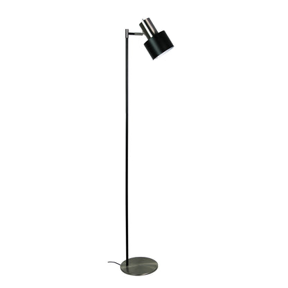 Mid-Century Task Lamp Black and Brushed Chrome - Ari Floor Bc