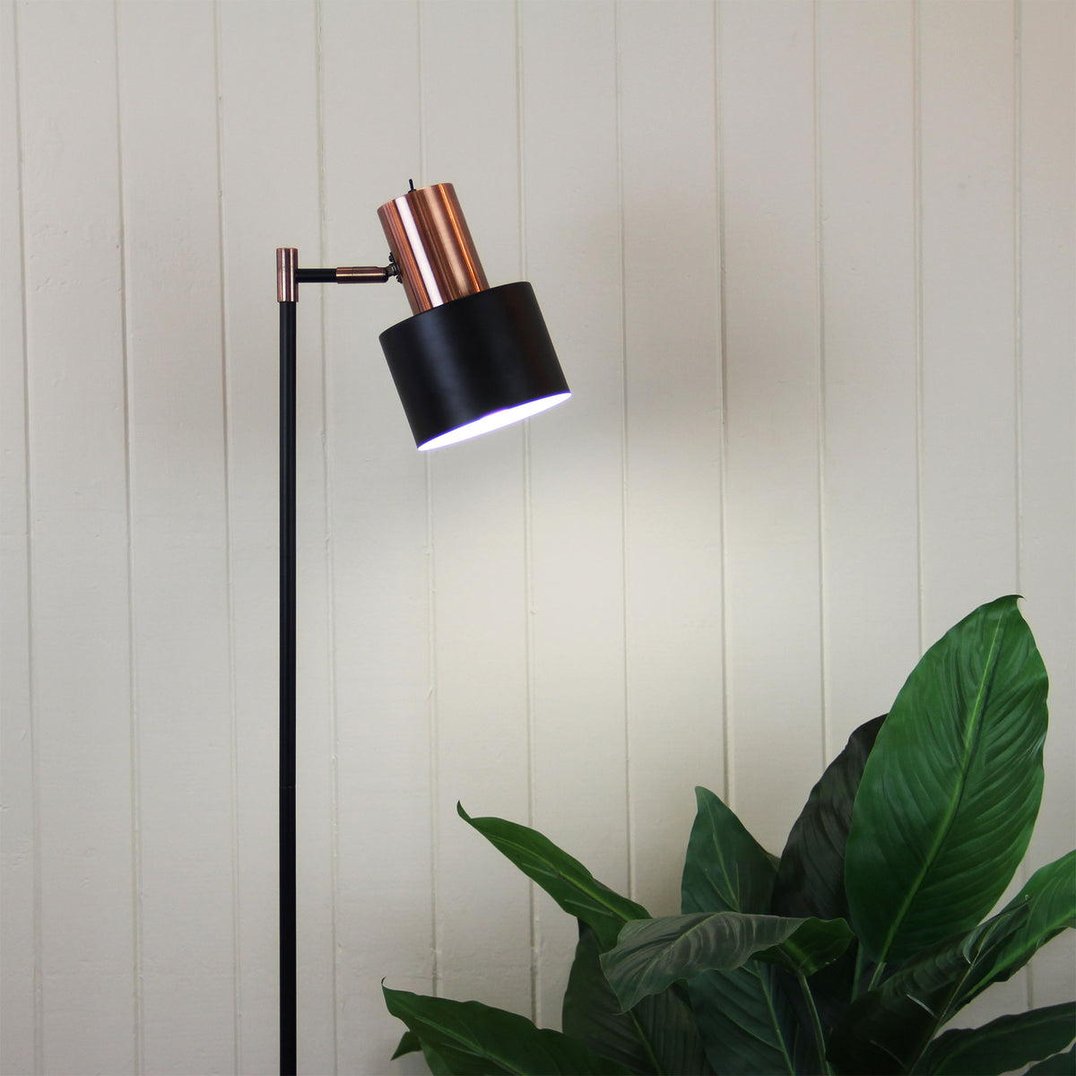 Mid-Century Task Lamp Black and Brushed Copper - Ari Floor Co