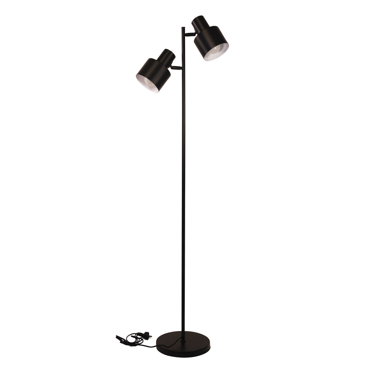 Mid-Century Task Lamp Black - Ari Twin Floor Bk