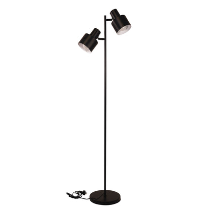 Mid-Century Task Lamp Black - Ari Twin Floor Bk