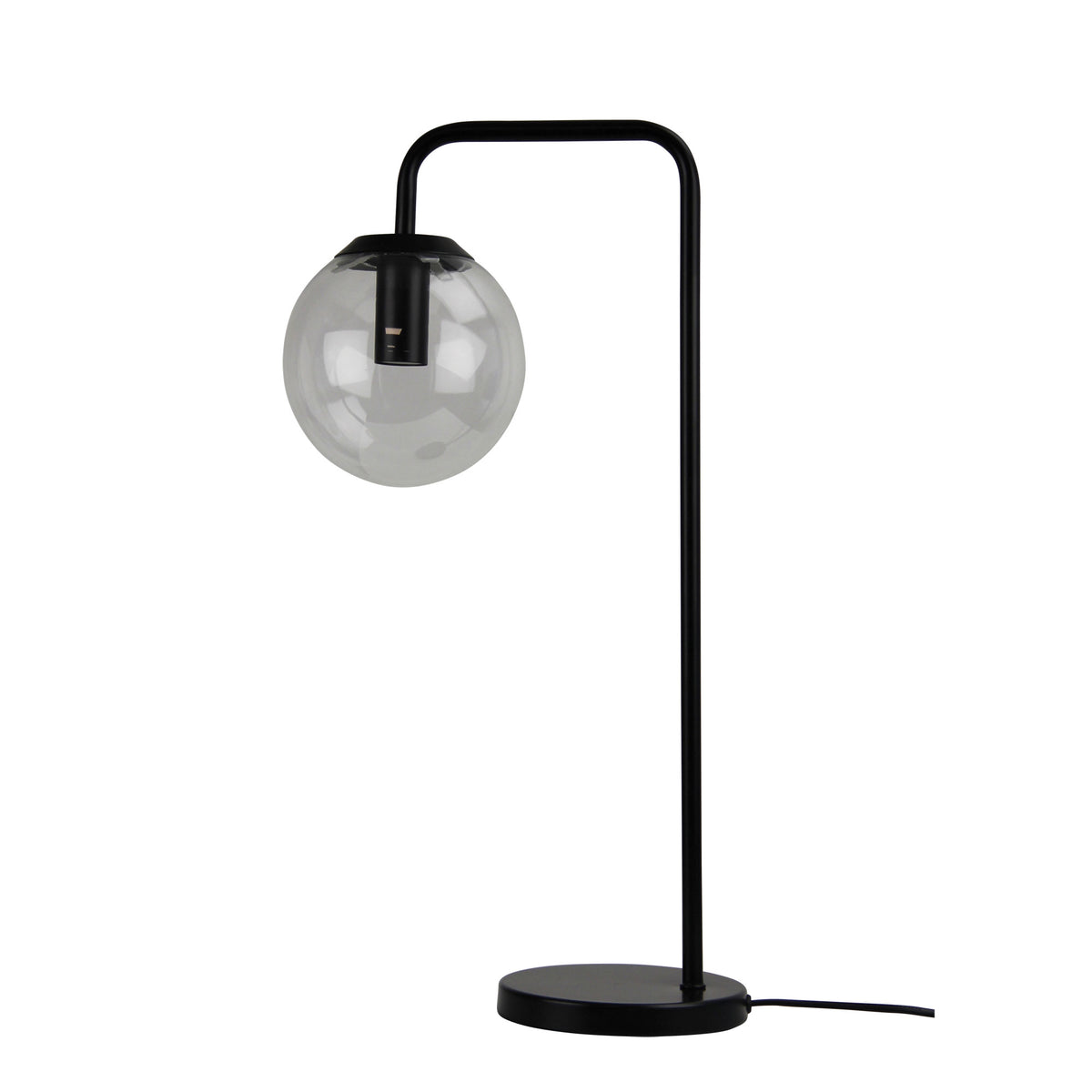 Contemporary Clear Glass Lamp Black - Newton Lamp Bk