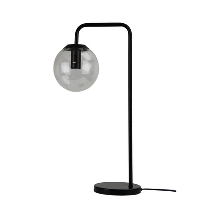 Contemporary Clear Glass Lamp Black - Newton Lamp Bk