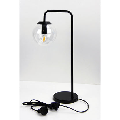 Contemporary Clear Glass Lamp Black - Newton Lamp Bk