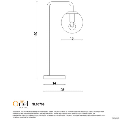 Contemporary Clear Glass Lamp Black - Newton Lamp Bk