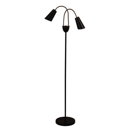 Twin Flexible Neck Lamp Black with Antique Brass - Walt Antique Brass