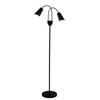 Twin Flexible Neck Lamp Black with Antique Brass - Walt Antique Brass