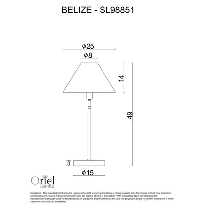 Rattan Table Lamp - Belize Table