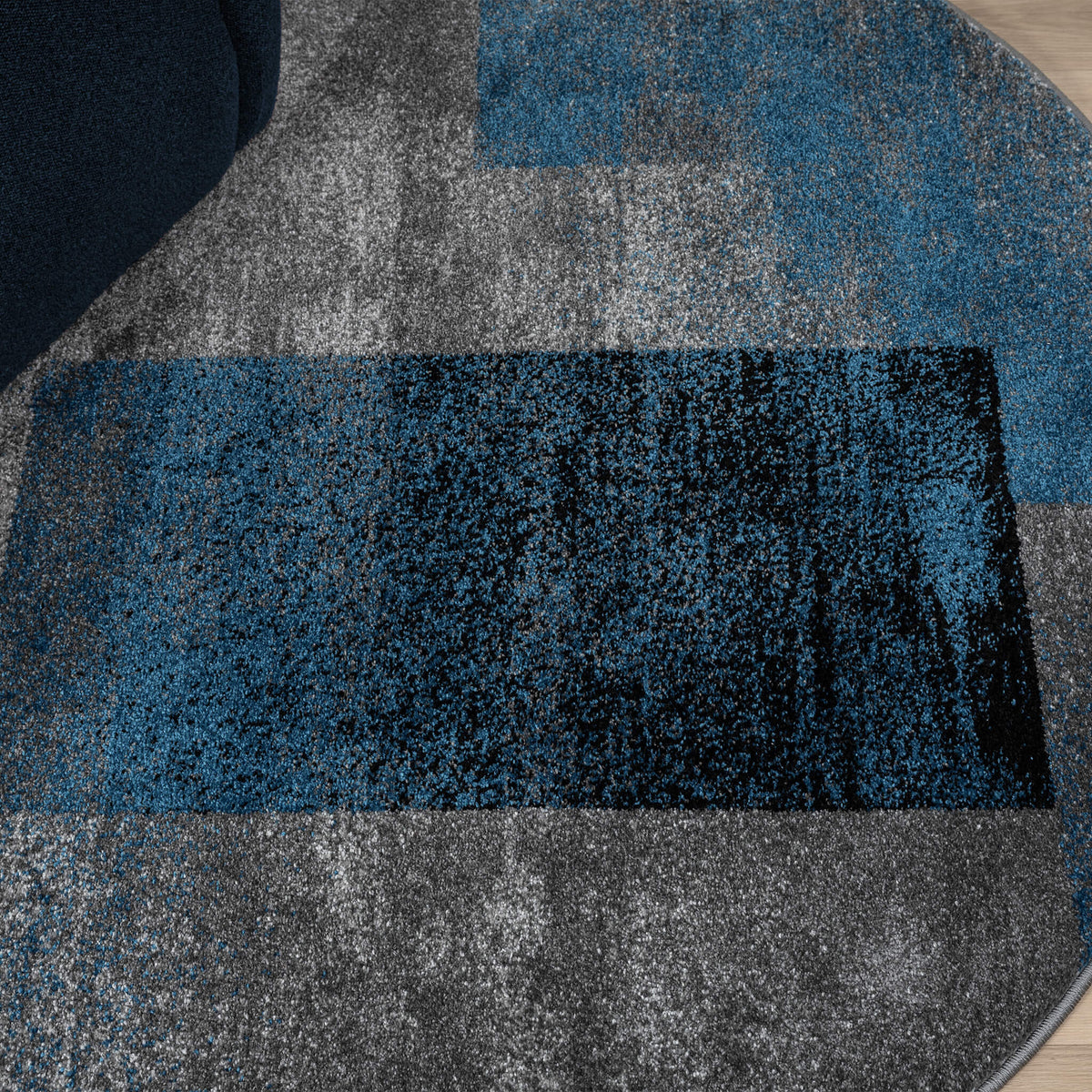 Slate 766 Blue Contemporary Round Rug