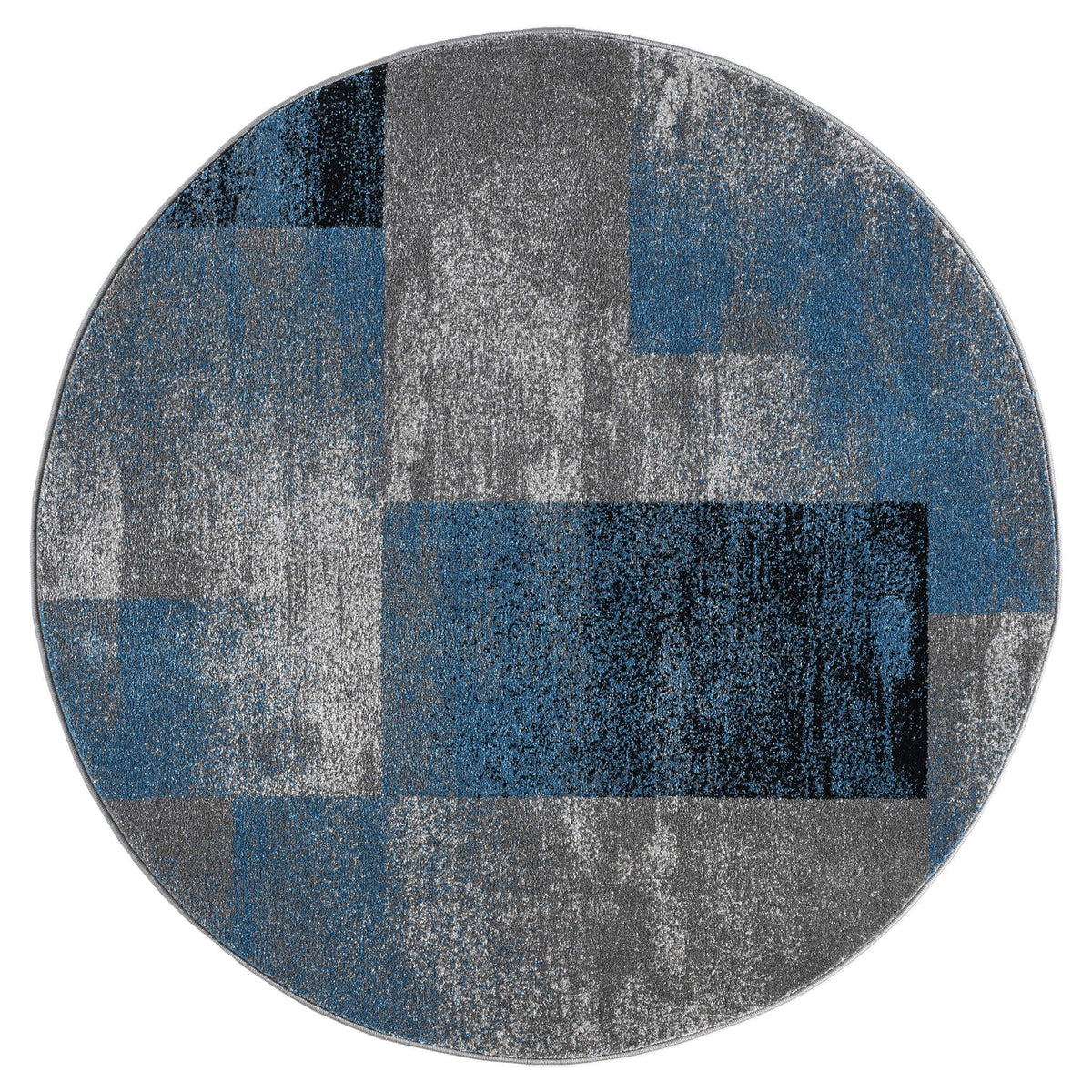 Slate 766 Blue Contemporary Round Rug