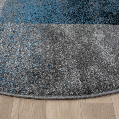 Slate 766 Blue Contemporary Round Rug