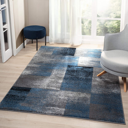 Slate 766 Blue Contemporary Rug