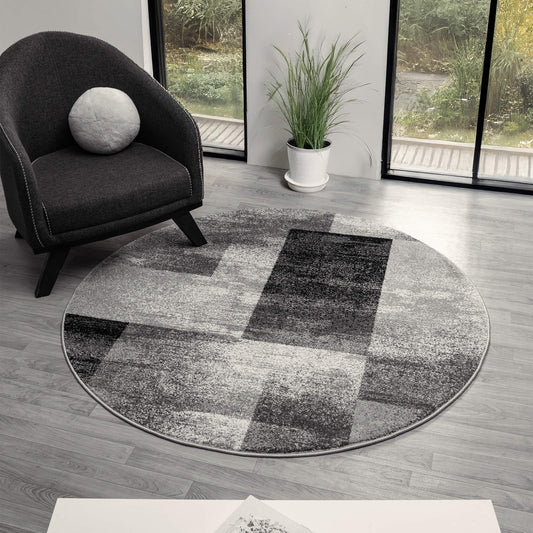 Slate 766 Grey Contemporary Round Rug