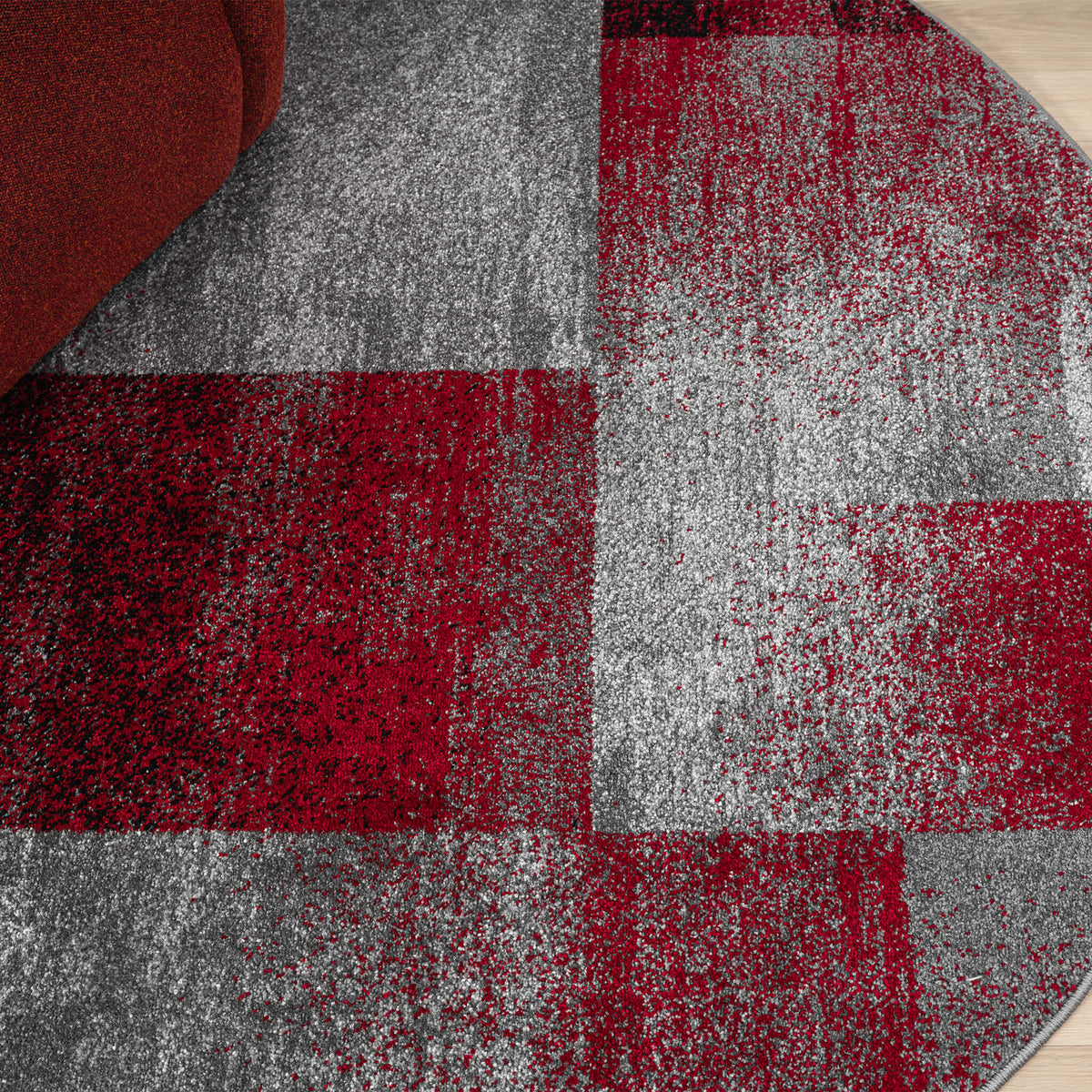 Slate 766 Red Contemporary Round Rug