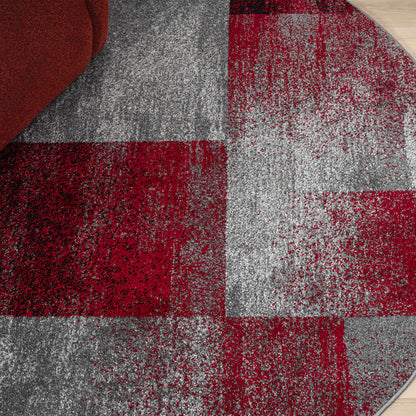 Slate 766 Red Contemporary Round Rug