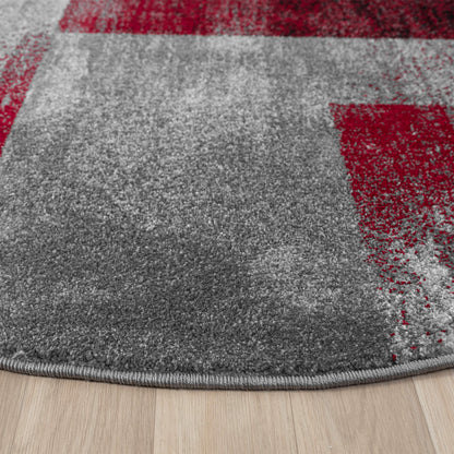 Slate 766 Red Contemporary Round Rug