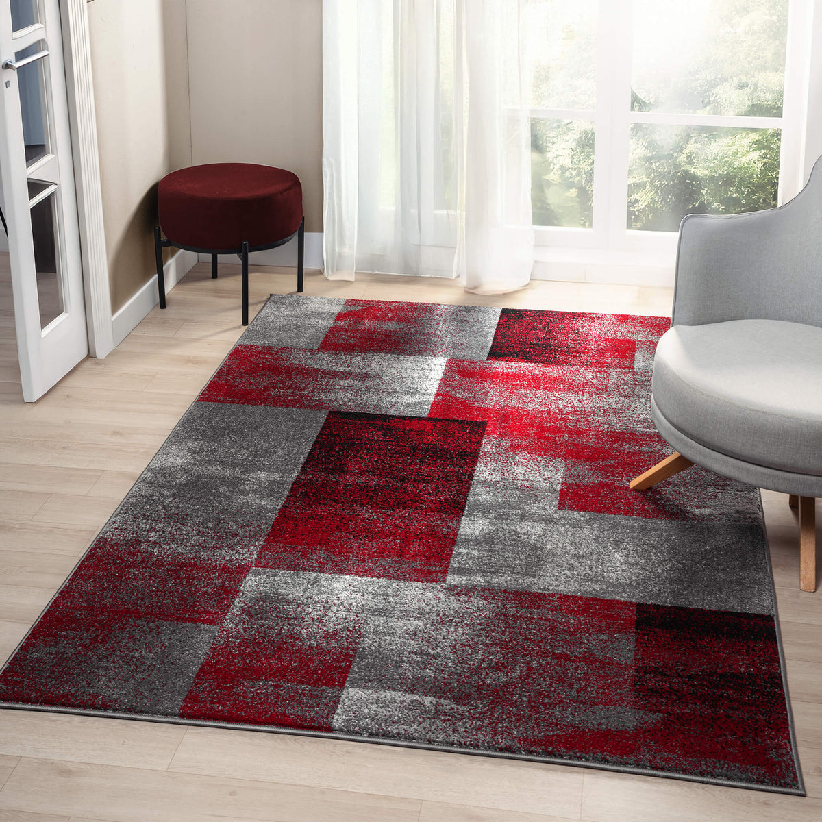 Slate 766 Red Contemporary Rug