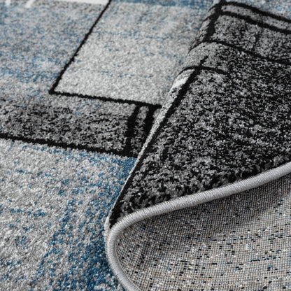 Slate 768 Blue Contemporary Round Rug