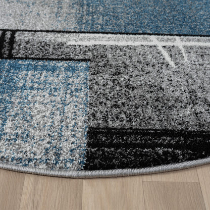 Slate 768 Blue Contemporary Round Rug